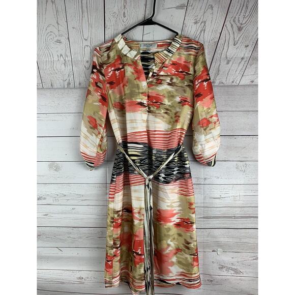 Kasper Separates Dress Womens Petite medium multi colored belted‎ 3/4 sleeves - Picture 1 of 5